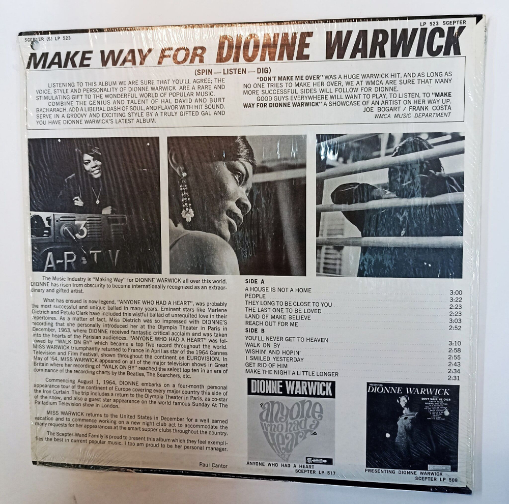 Винтажная виниловая пластинка LP Dionne Warwick Make Way For Dionne Warwick (USA 1971)