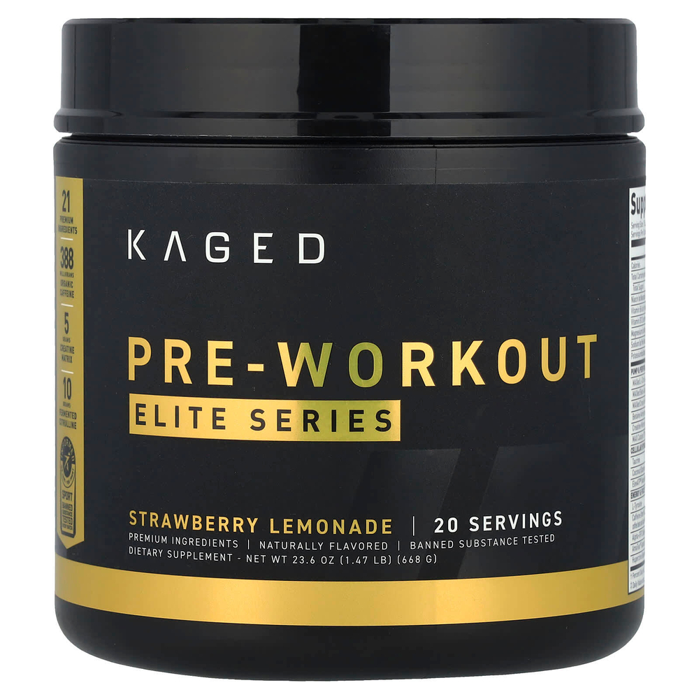 Kaged, Elite Series, предтренировочный комплекс, клубничный лимонад, 668 г (1,47 фунта)