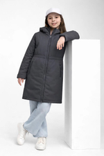 Пальто демисезонное для девочки "HN-9" темно-серый