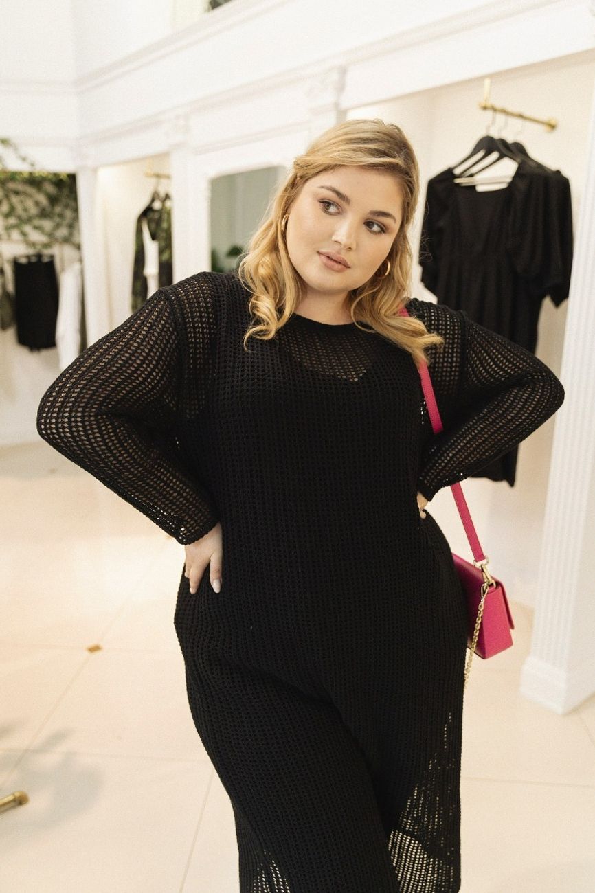 Платье кроше, черный