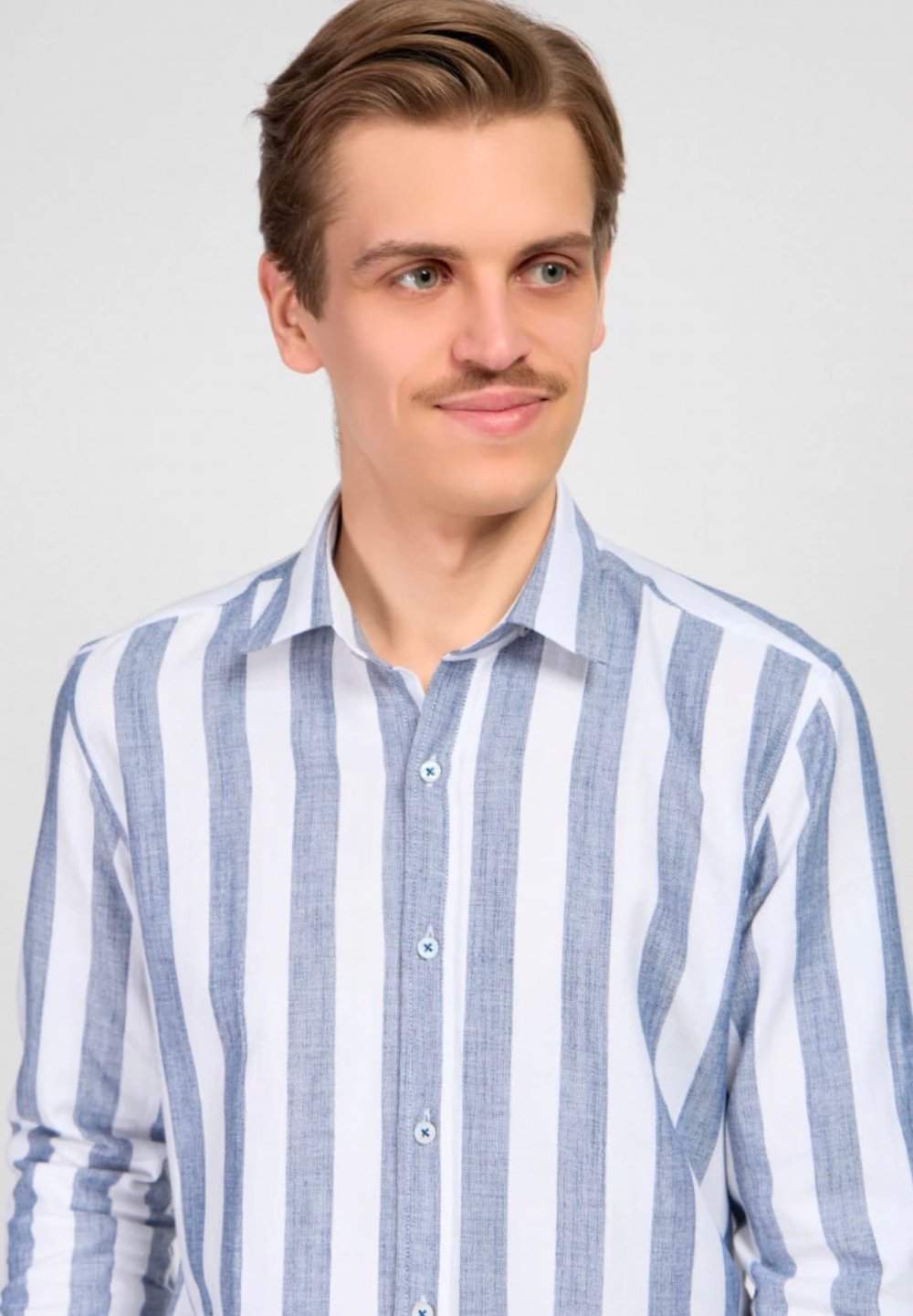Мужская рубашка в полоску Л10