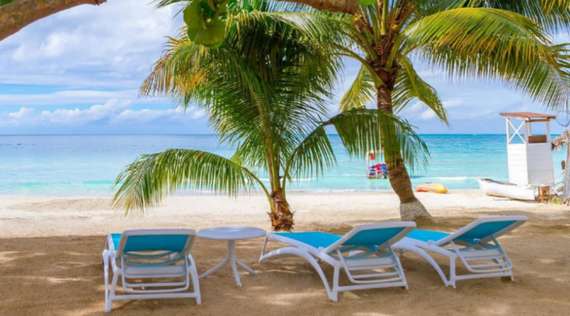 Шезлонг Atlantico белый/голубой