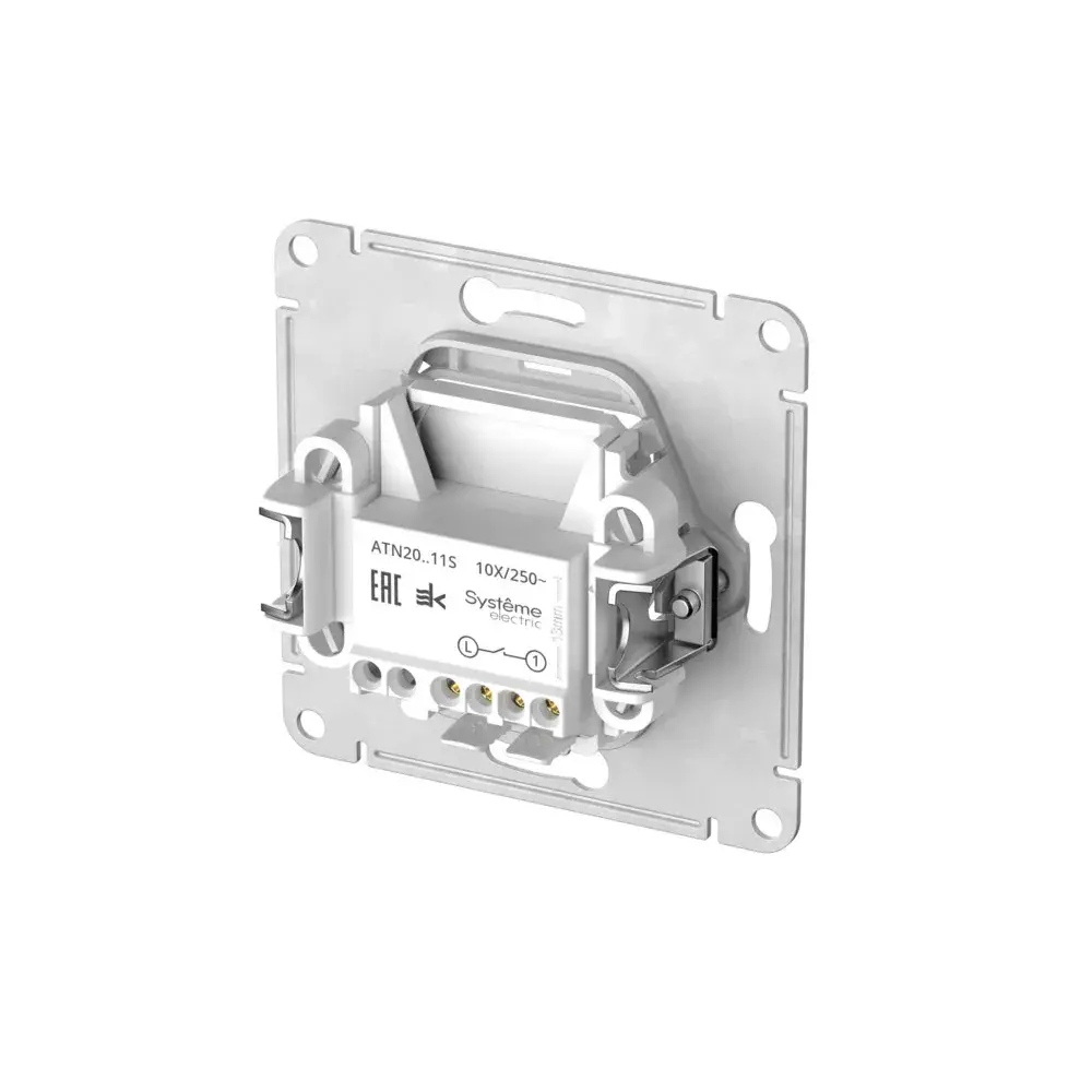 ATLASDESIGN ART 1-клавишный ВЫКЛЮЧАТЕЛЬ, сх.1, 10АХ, мех., быстрозажим. клем., БЕЛЫЙ