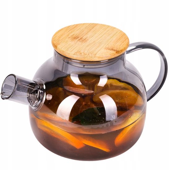 Стеклянный заварочный чайник 1000 мл. Kamille KM 9029 с бамбуковой крышкой