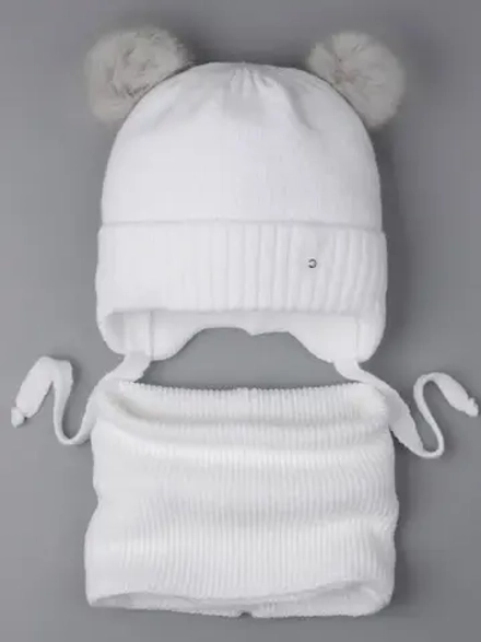 Шапка детская зимняя вязаная и снуд