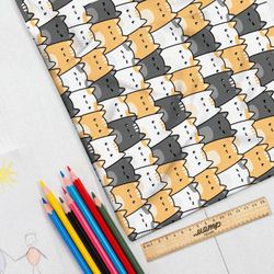 Ткань флис толпа котиков