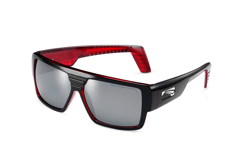 Спортивные очки LiP Rock / Gloss Black - Red / PC Polarized / Silver Mirror Smoke Lens