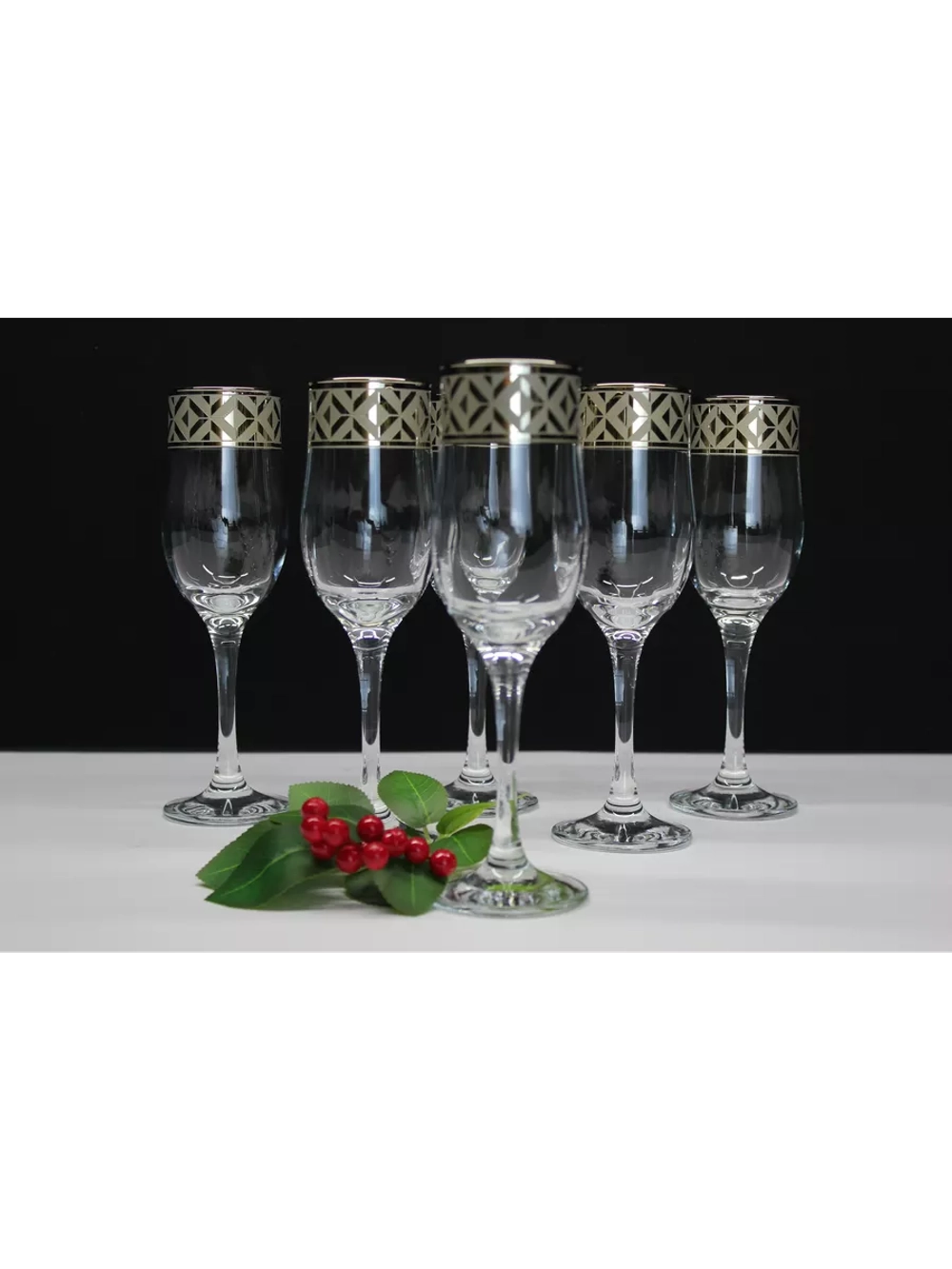 Бокалы для шампанского 6 штук "Геометрия"
