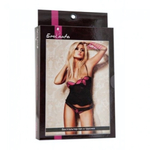 Топ и трусики открытые (Цвет: черно-розовый)