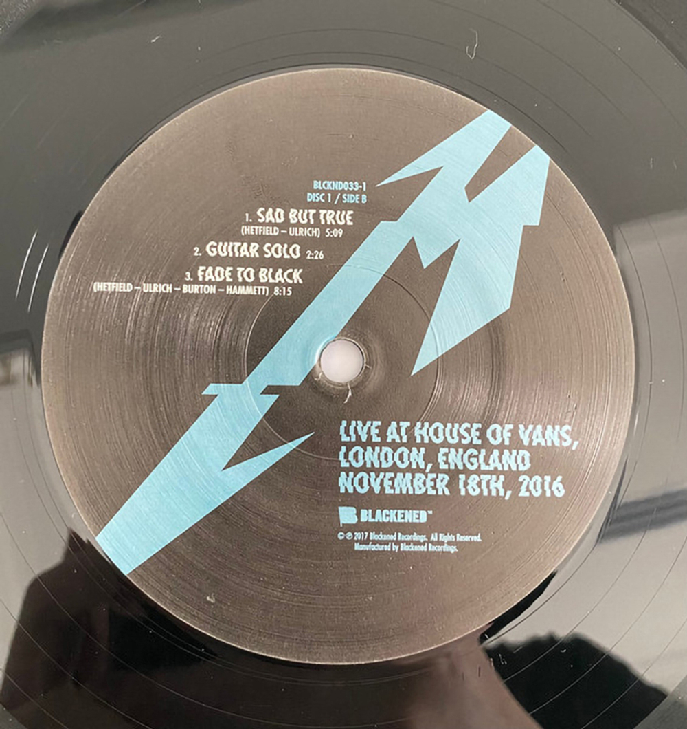 Metallica / Live At House Of Vans London, England November 18th, 2016 (3LP)