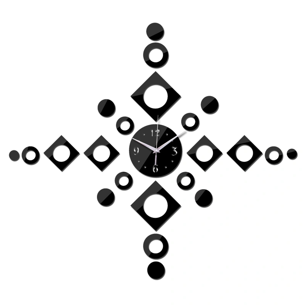 3D настенные часы MIRRON, чёрный