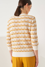 22825 Джемпер женский (горчично-молочный)