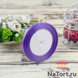 Лента атласная 6 мм  (23 метра, цвет №21   фиолетовый)