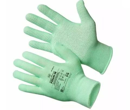 Перчатки нейлоновые Green Edition с покрытием микроточка р.8 (M)