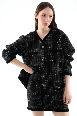 Прямая юбка-мини черная