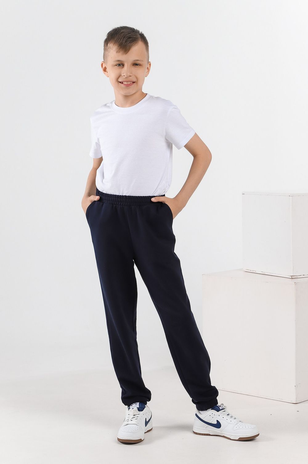 Брюки для мальчика Скул-2 Виотекс ТЁМНО-СИНИЙ