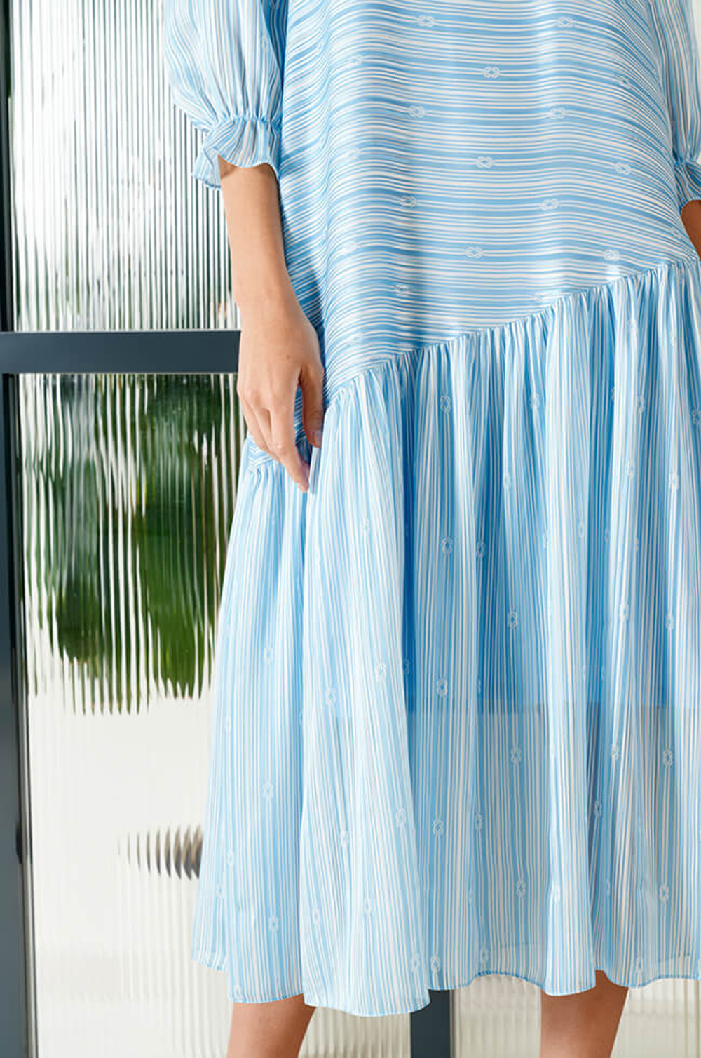 51392 Платье женское (бирюзовый принт)