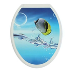 Крышка унитаза "ДЕКОР" фото принт "Тропическая рыба", белый, РП-813Т