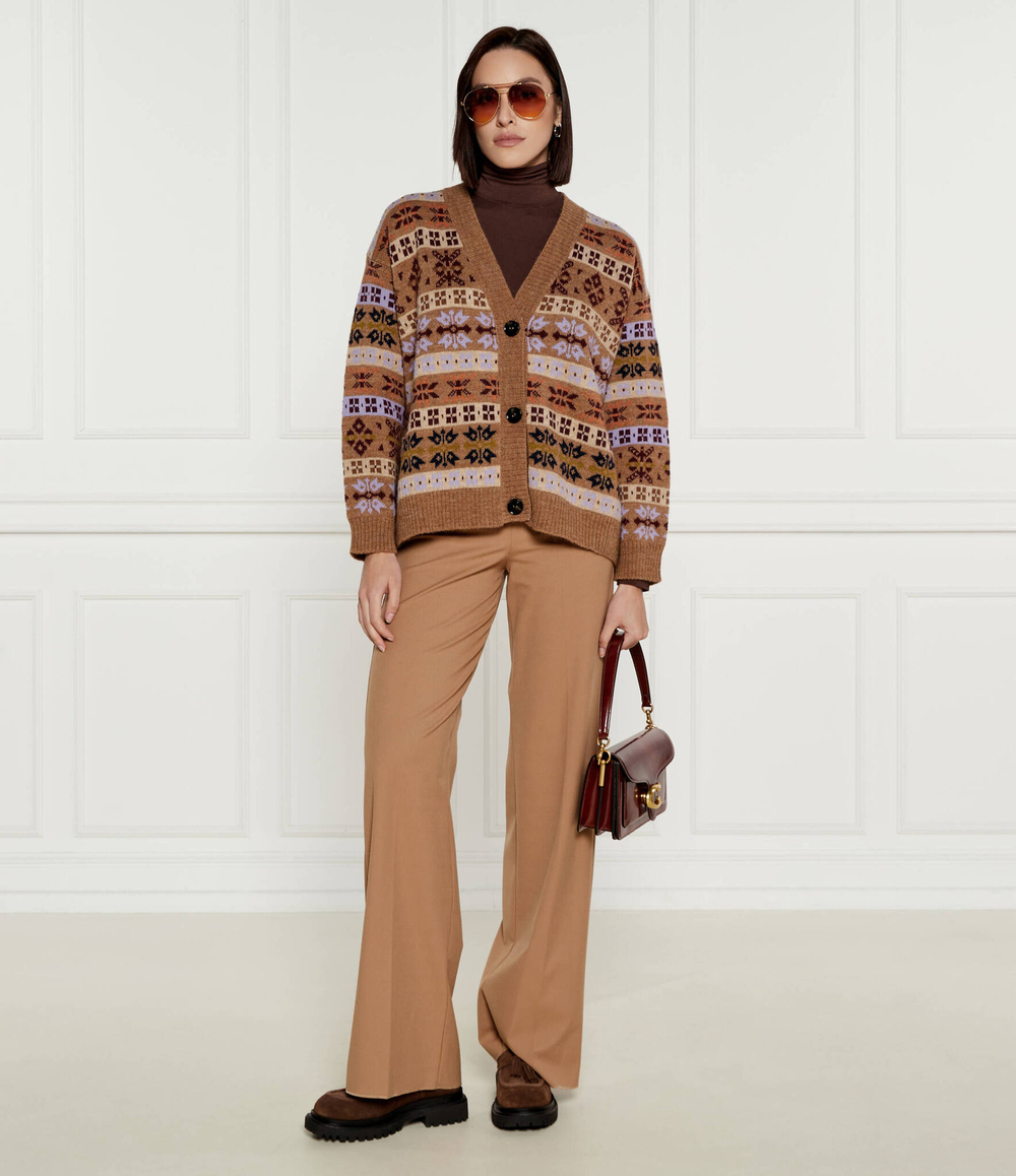 Шерстяной кардиган Eccelso Weekend MaxMara - коричневый(253460626)