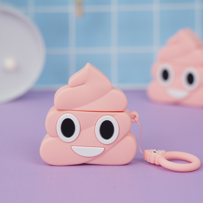 Чехол для AirPods1/2 Какашка, розовый