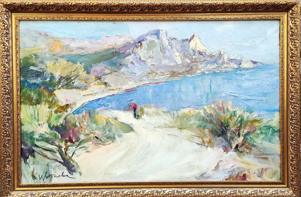 Картина Цветковой В.П. "Голубой залив" холст/масло 75х120