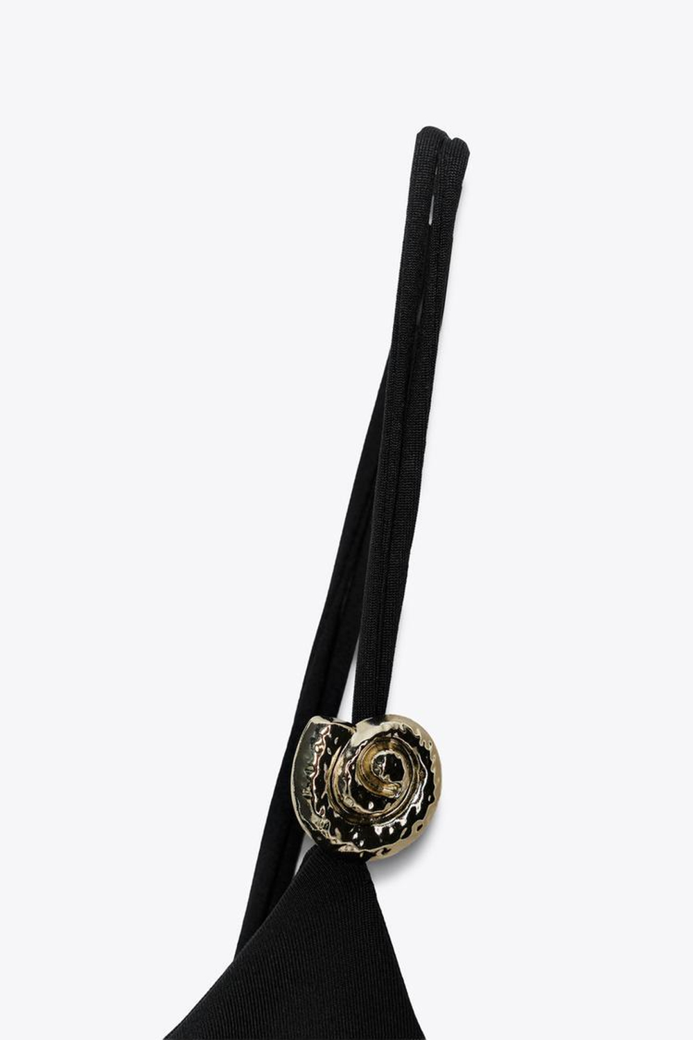 ZARA БОДИ ИЗ ПОЛИАМИДА С РАКУШКАМИ, ЧЕРНЫЙ