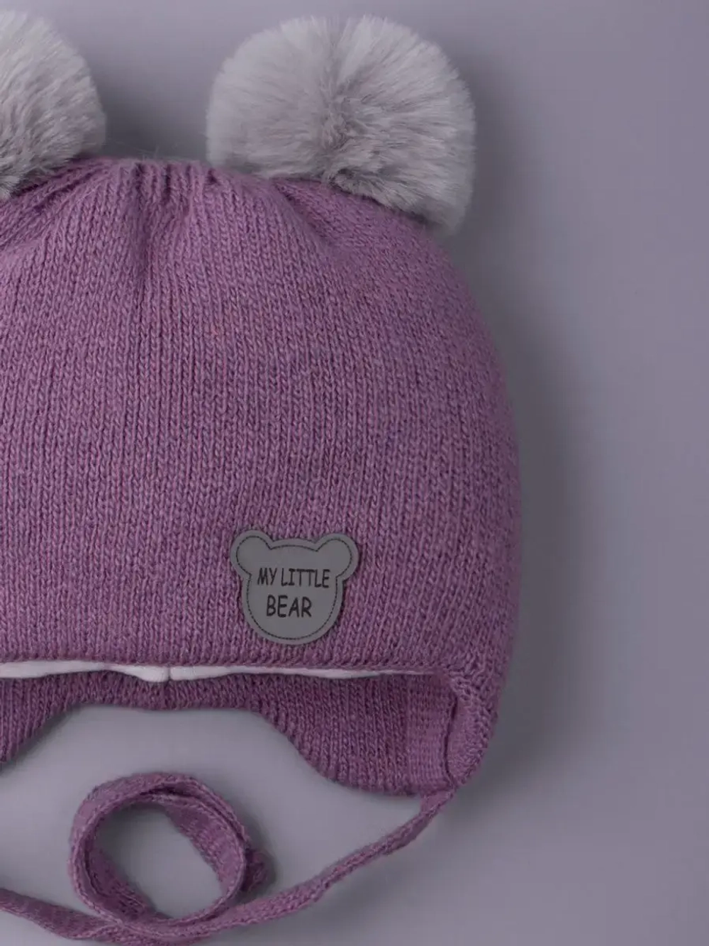 Шапка детская зимняя вязаная с ушками