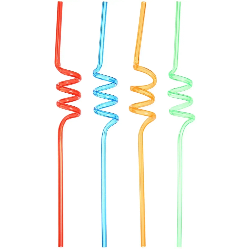 Трубочка для коктейля «Яркая спираль» (набор 4 шт), микс цветов