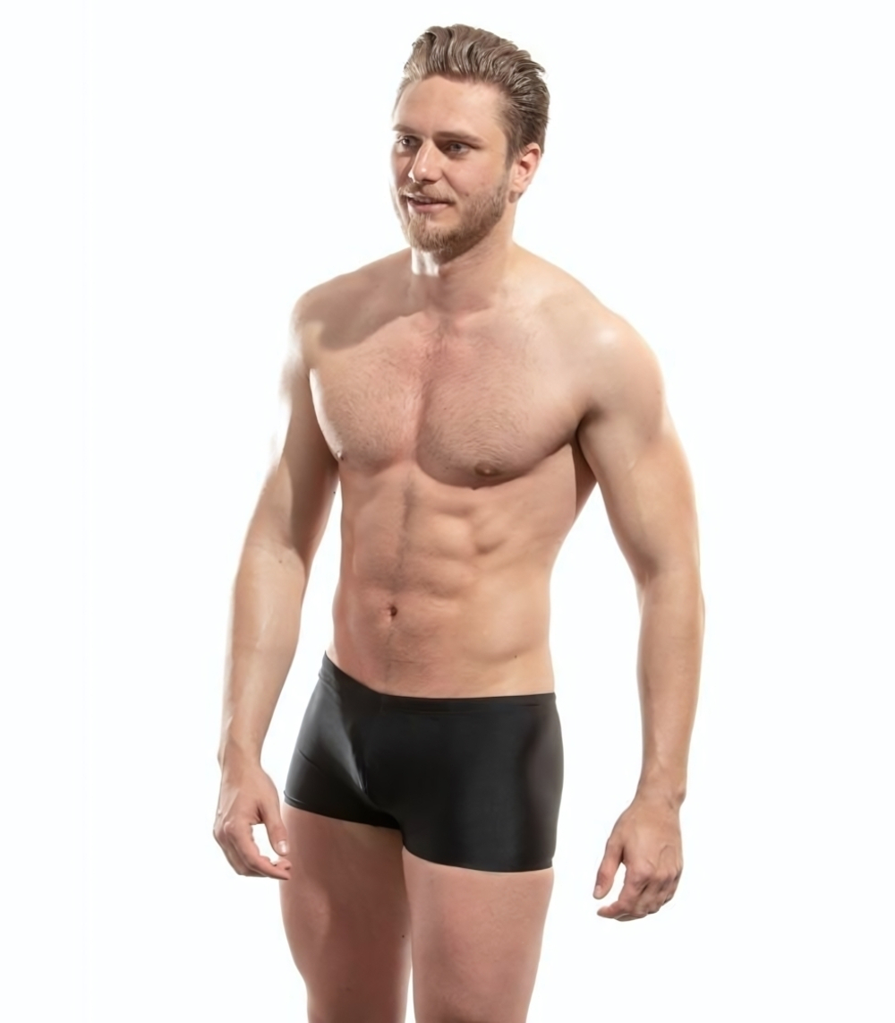 Однотонные мужские боксеры для плавания (Размер: XXL) (Цвет: черный)