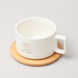 ЧАЙНАЯ ПАРА LEFARD WHITE 300 МЛ С БАМБУКОВЫМ БЛЮДЦЕМ