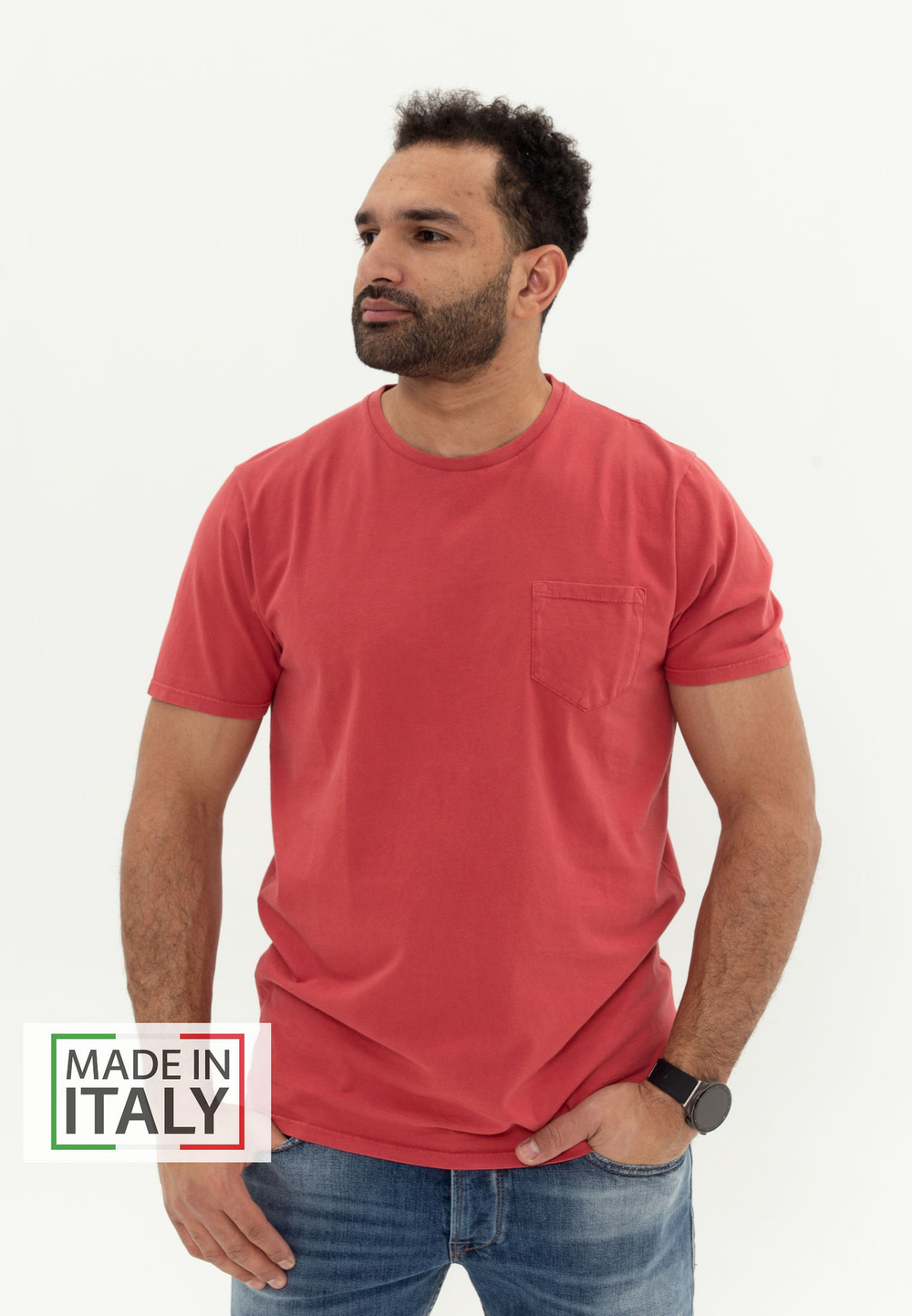 Футболка Bowery NYC "Malibu" с карманом Vintage Red