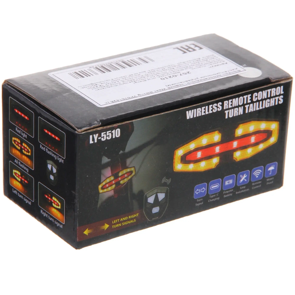 Фонарь велосипедный, задний West Biking YP0701426 (с дистанционным управлением)