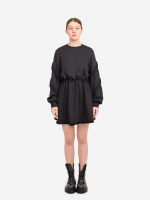 Платье мини из футера "Целина". Черное
