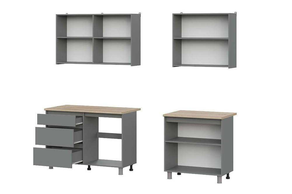 Кухонный гарнитур Den 2,0м Графит серый/Дуб Сонома