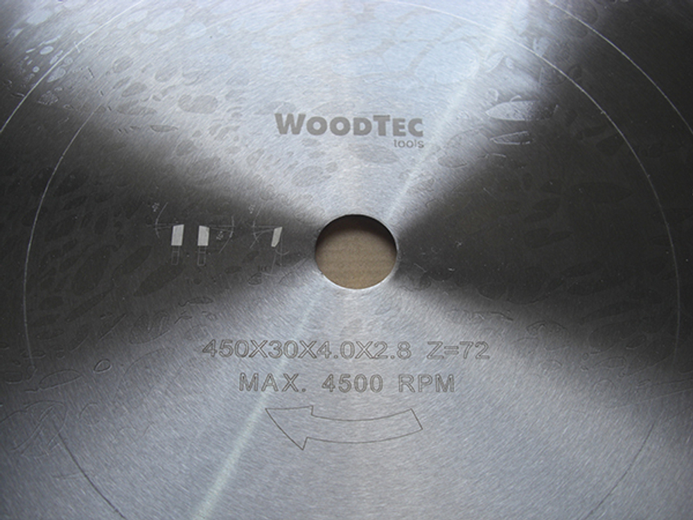Пила дисковая Ø450 х 50 х 4,0/2,8 Z72 WZ WoodTec