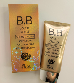 EKEL ББ крем BB SNAIL GOLD CREAM SPF 50+/PA+++ с муцином улитки и золотом 50 мл