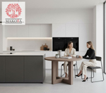 Стол обеденный, 120х120х75, Нордик, кухонный, круглый, из массива сосны, коричневый, Dipriz