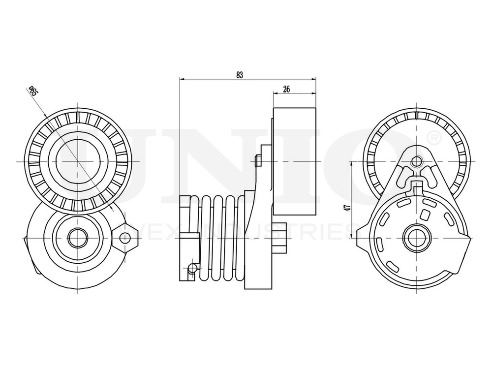 Ролик с натяжителем приводного ремня UNIO TNS-10239