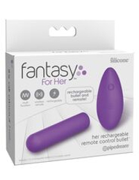 Фиолетовая вибропуля с пультом Rechargeable Remote Control Bullet - 7,62 см.