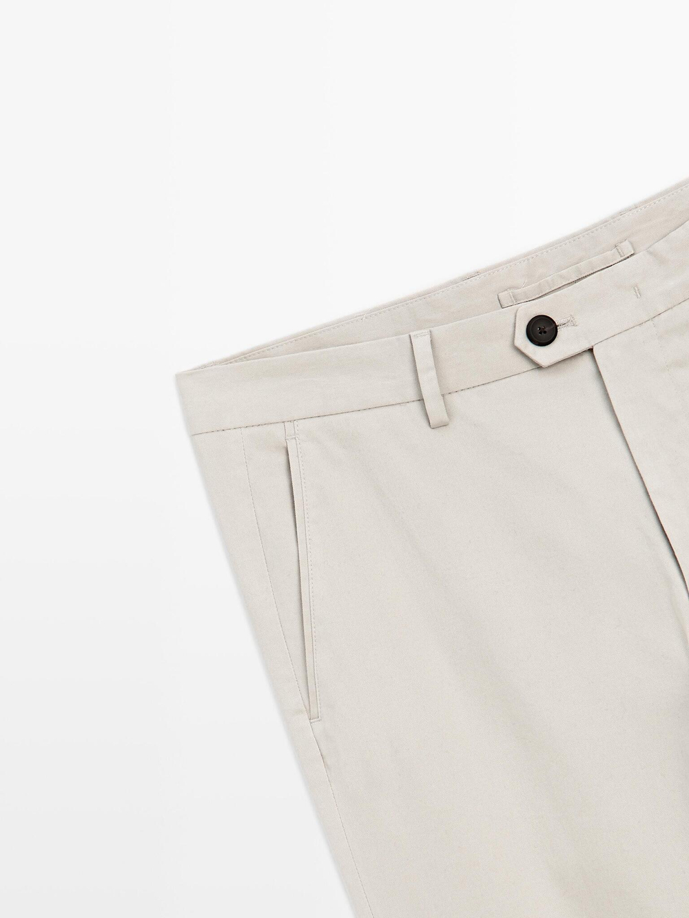 Massimo Dutti Зауженные брюки из смесового хлопка, каменный