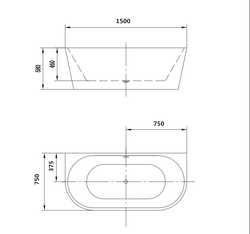 Акриловая ванна ARTMAX AM-206-1500-750