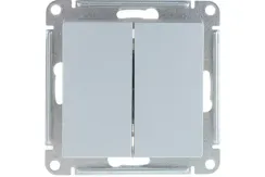 Выключатель Systeme Electric ATLASDESIGN 2-клавишный проходной алюминий 38184