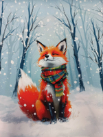 Футер 2х нитка петля купон Зимний лис