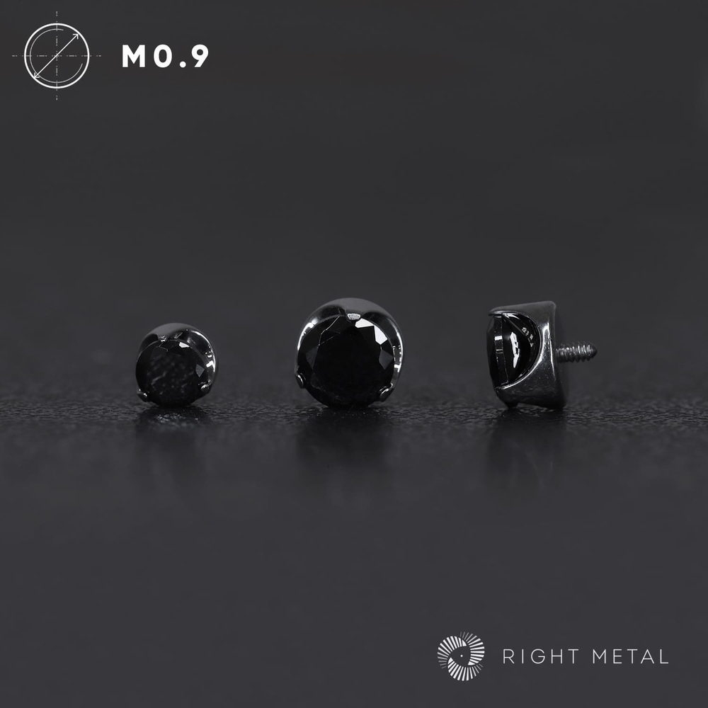 Flat Cubic Zirconia Black