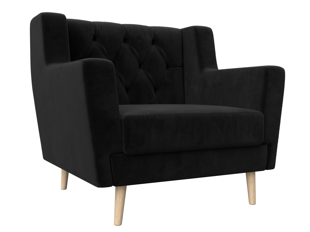 Кресло Брайтон Люкс, Черный, Велюр, 108896