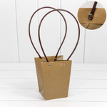 Пакет подарочный 15.5х13х9.5см Ваза для цветов (Крафт)