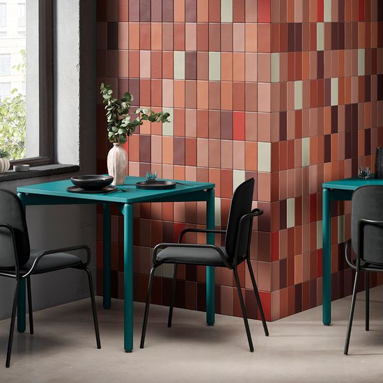 Стол обеденный saga, 75х75 см, сине-зеленый