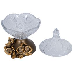 Сахарница стеклянная с крышкой Орхидея Лайм Бронза