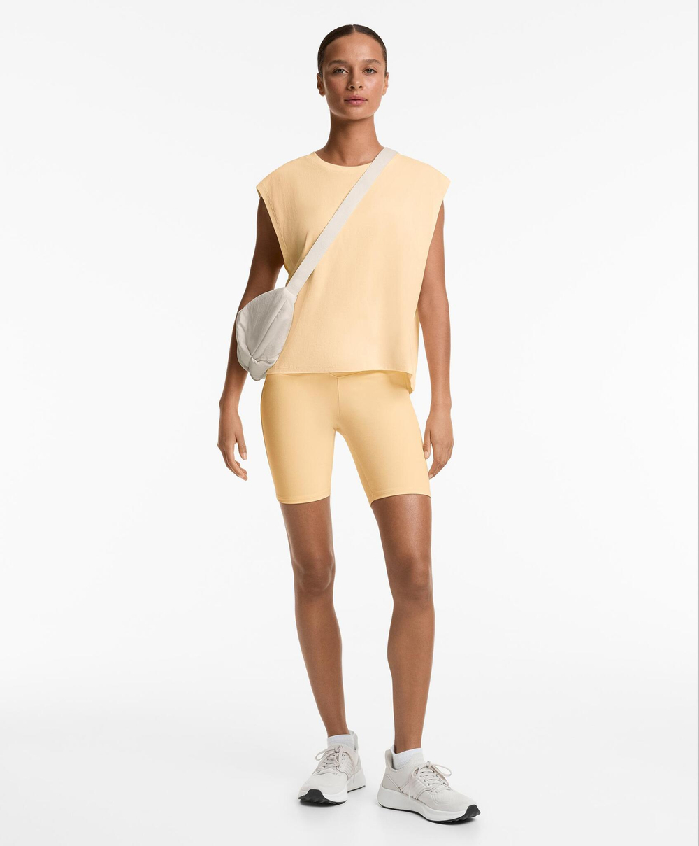 Oysho Топ без рукавов из смесового хлопка, желтый