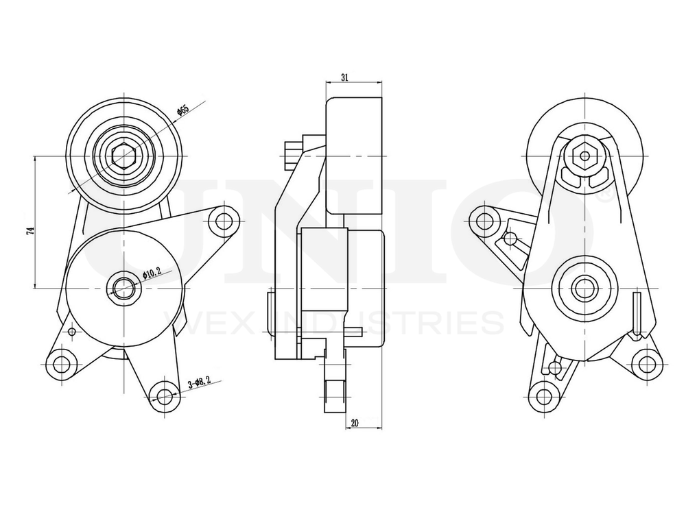 Ролик с натяжителем приводного ремня UNIO TNS-10301